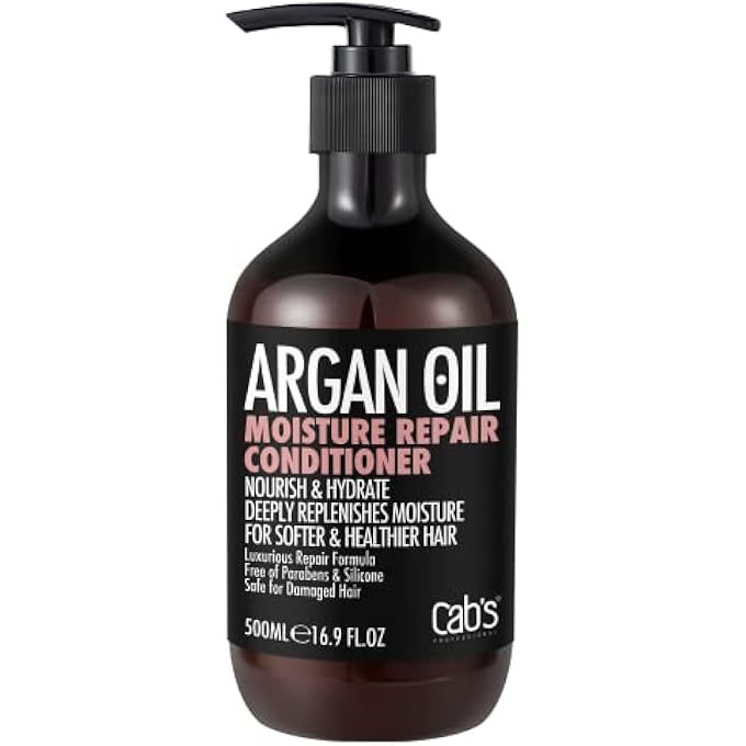 Cab's MOROCCAN ARGAN OIL CONDITIONER - RESTORATIVE & SULFATE FREE- FOR ALL HAIR TYPES, WOMEN AND MEN, BEST GIFT FOR DAMAGED, CURLY OR FRZZY HAIR - PARABEN FREE/SAFE FOR COLOR TREATED HAIR - Image 1